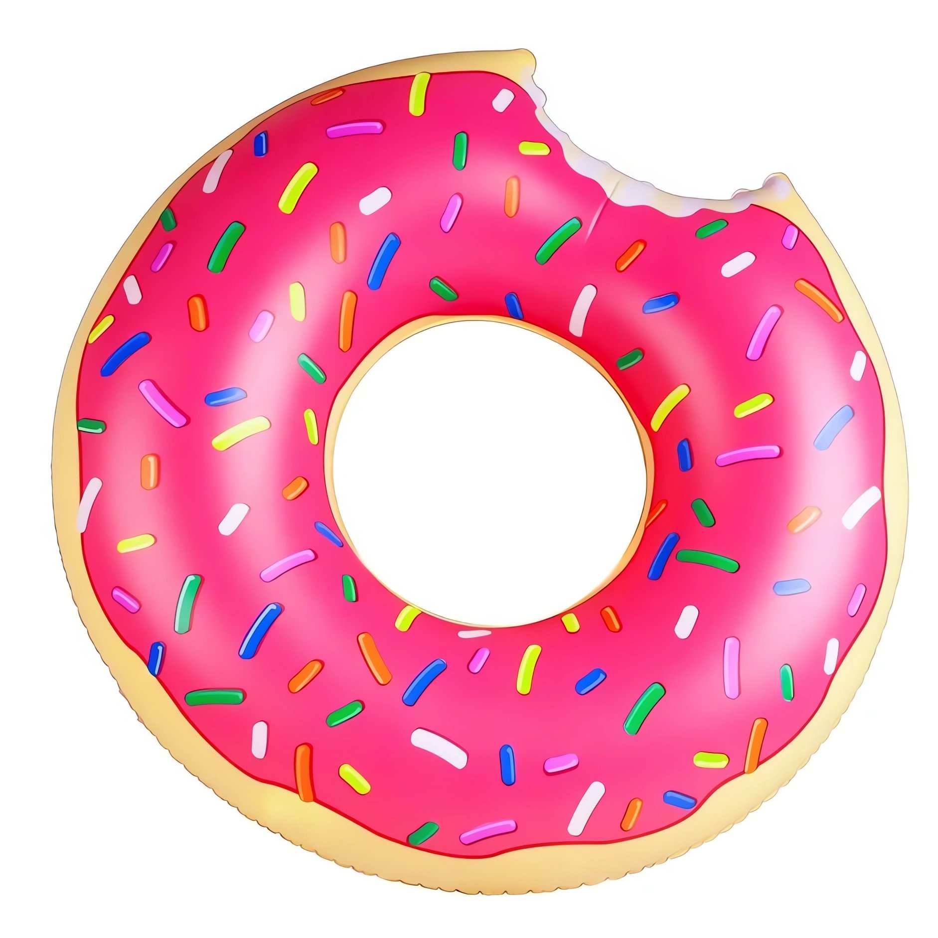 Foxter 2812 Nafukovací kruh 120 cm - nakousnutá kobliha XXL růžová