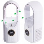 Verk 16032 Stolný bezlopatkový ventilátor s LED osvetlením zelený
