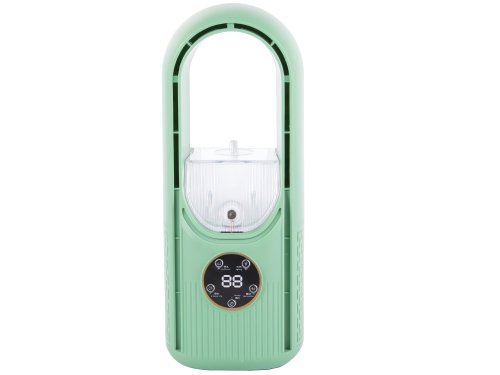 Verk 16032 Stolný bezlopatkový ventilátor s LED osvetlením zelený