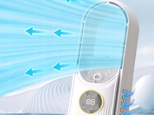 Verk 16032 Stolný bezlopatkový ventilátor s LED osvetlením zelený
