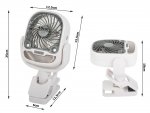 Verk 16033 Ventilátor s klipom USB, RGB 2 v 1 biely