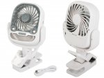 Verk 16033 Ventilátor s klipom USB, RGB 2 v 1 biely