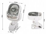 Verk 16033 Ventilátor s klipom USB, RGB 2 v 1 biely