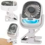 Verk 16033 Ventilátor s klipom USB, RGB 2 v 1 biely