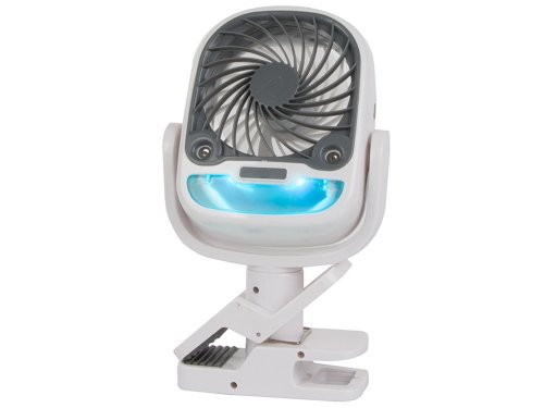 Verk 16033 Ventilátor s klipom USB, RGB 2 v 1 biely