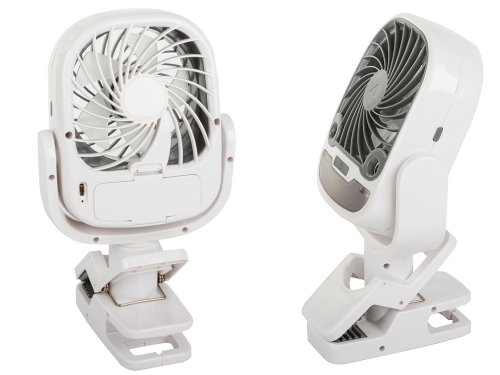 Verk 16033 Ventilátor s klipom USB, RGB 2 v 1 biely