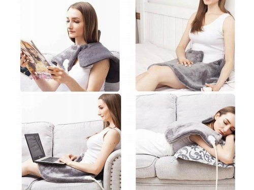 Verk 24474 Elektrická vyhrievacia dečka na krk a ramená 70W, šedá