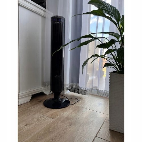 Ruhhy 23355 Stĺpový ventilátor s diaľkovým ovládačom, 50 W, 84 cm, čierna