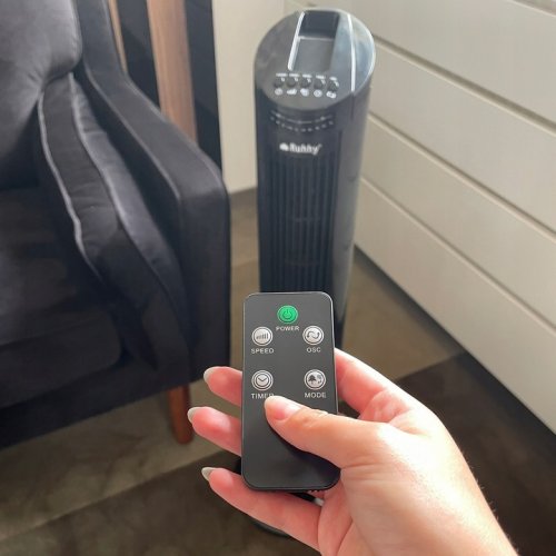 Ruhhy 23355 Stĺpový ventilátor s diaľkovým ovládačom, 50 W, 84 cm, čierna