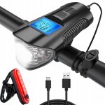 Verk 14490 Voděodolné LED světlo na kolo USB, tachometr, el.zvonek 150db
