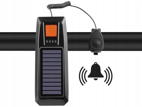 Verk 14491 USB LED svetlo na bicykel s klaksónom a solárnym nabíjaním, modré