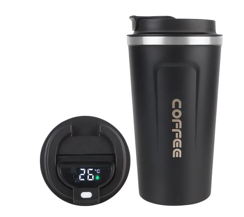 Pronett XJ5295 Termohrnček s teplomerom LCD, 380 ml biely