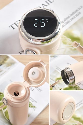 Pronett XJ5250 Termohrnček s náustkom, LCD 300 ml biely