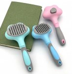 Nuxie 2706 Samočistící kartáč na psy a kočky Hair Brush zelený