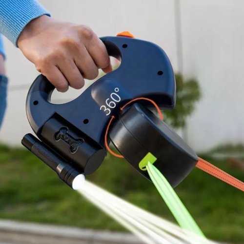 Nuxie XT1931 Samonavíjecí dvojité vodítko 2x3m, 25 Kg modré