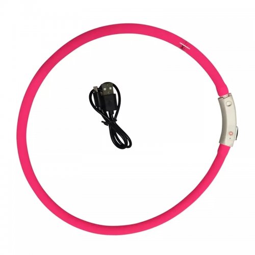 Nuxie LED svietiaci obojok pre mačku a psa 55 cm biely