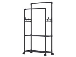 Verk 27258 Stojan na odevy na kolieskach čierny