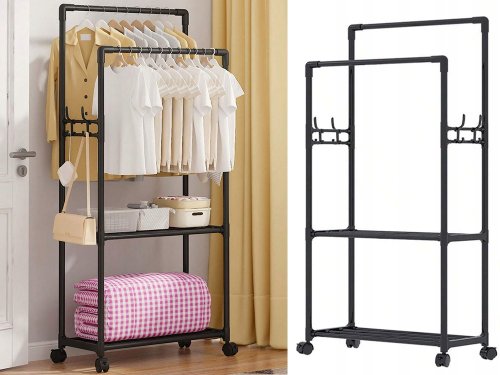 Verk 27258 Stojan na oděvy na kolečkách černý