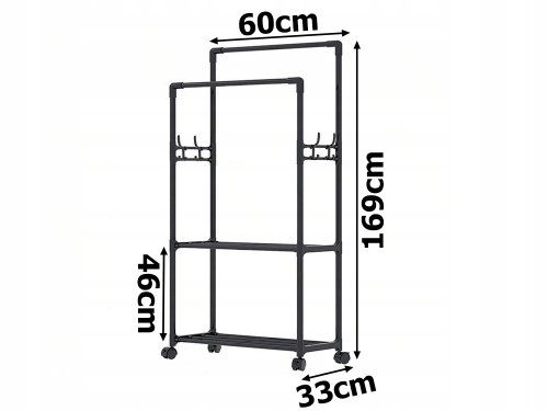 Verk 27258 Stojan na oděvy na kolečkách černý