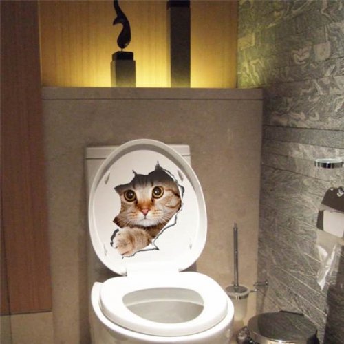 Master 3D Samolepící dekorace nejen na WC kočka