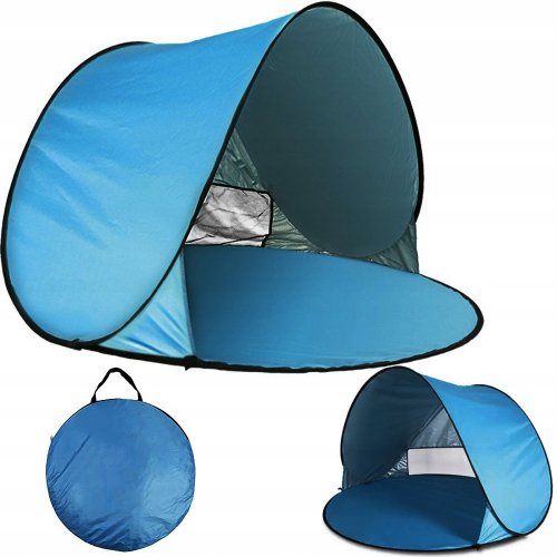 Verk 14522 Samorozkládací stan plážový 150 x 150 x 90 cm modrá