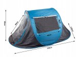 Verk 14529 Samorozkládací stan UV plážový 210 x 130 x 85 cm modrošedý