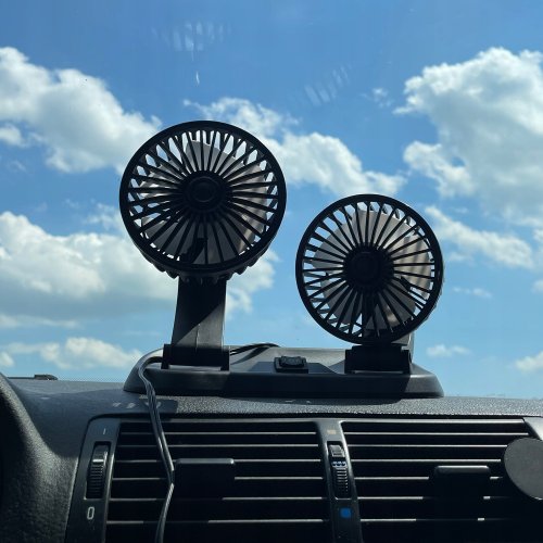 Xtrobb 23222 Dvojitý ventilátor do auta čierny
