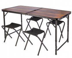 Foxter 2461 Skládací kempingový set pro 4 osoby hnědý