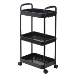 Verk 27259 Regál na kolieskach, 3 police čierna