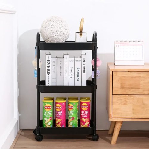 Verk 27259 Regál na kolieskach, 3 police čierna