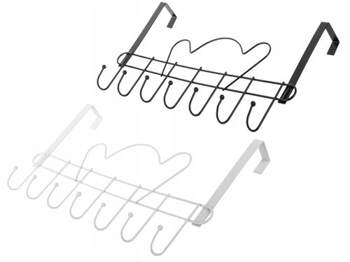 Verk 27217 Závěsný věšák na dveře 46 cm 7 háčků, bílá