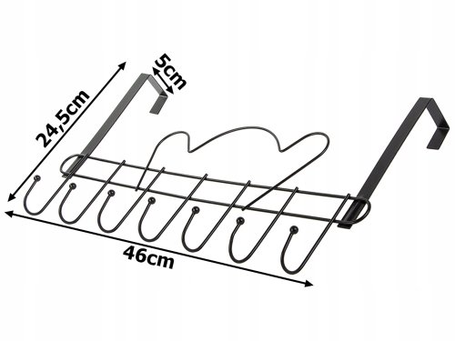 Verk 27217 Závěsný věšák na dveře 46 cm 7 háčků, bílá