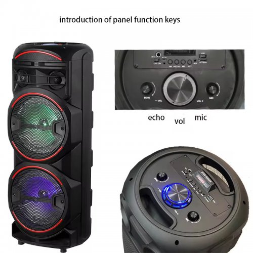 GGV 2804 Bluetooth reproduktor, LED podsvietenie, mikrofón, diaľkové ovládanie, 20 W, čierna