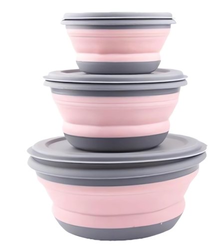 Pronett XJ5239 Skladacia miska s vekom 3 ks zelená