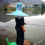 Pronett XJ5376 Pláštěnka na hlavu s kšiltem pro rybáře, modrá