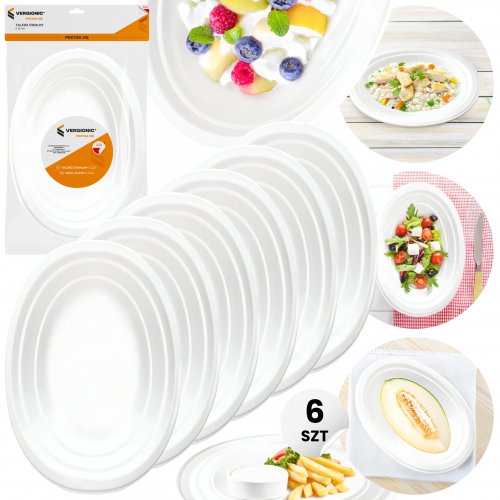 Vergionic 8053 Talíř oválný, plast, 14,5 x 21,5 cm 6 ks