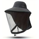 Pronett XJ5374 Rybářský klobouk s moskytiérou, černá