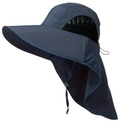 Pronett XJ5373 Rybářský klobouk s chráničem na krk, tmavě modrá