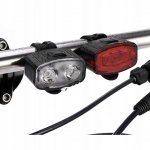 Trizand 24003 Sada LED osvetlenie na bicykel, USB, IPX4, 2 ks