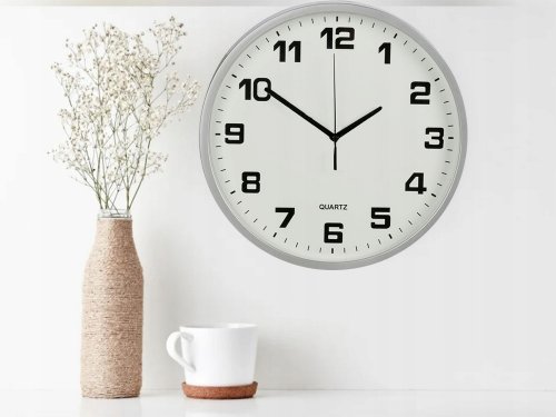 Verk 27067 Nástěnné hodiny analogové 20 cm stříbrné