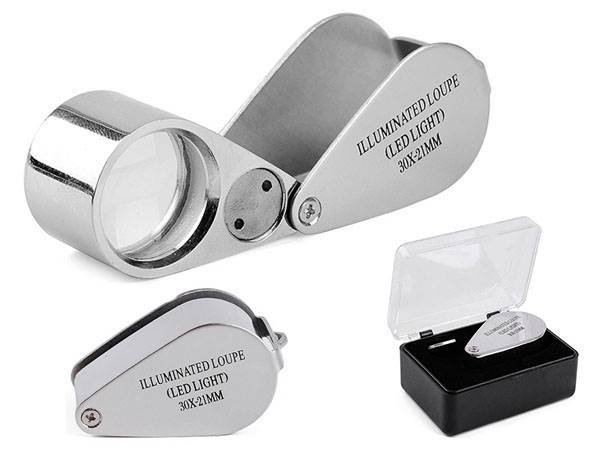 Verk Skládací mineralogická lupa LED - zvětšení 30x 21mmm