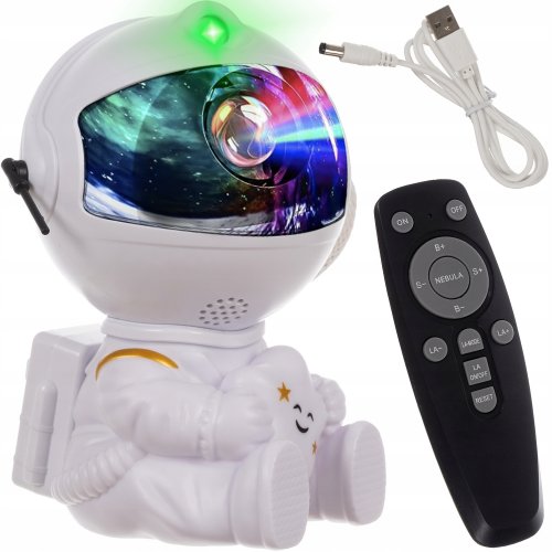 Izoxis 24329 Astronaut sediaci projektor nočnej oblohy, polárna žiara a hviezd, diaľkové ovládanie