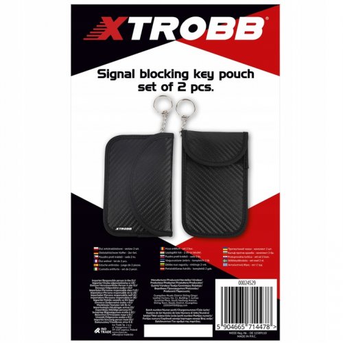 Xtrobb 24529 Puzdro proti krádeži signálu - sada 2 ks, čierna