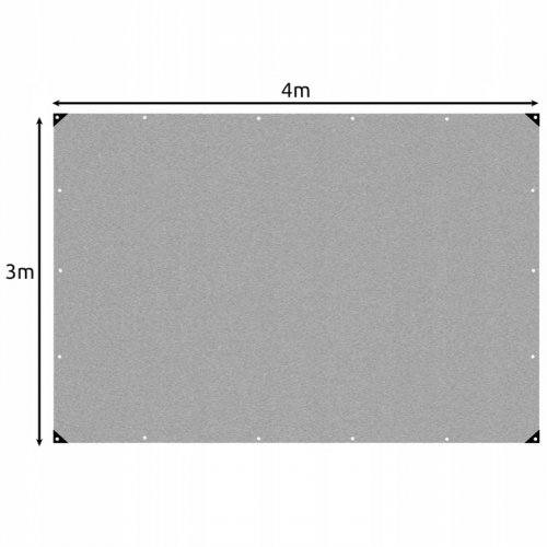 Gardlov 24652 Krycí plachta krycí s kovovými oky 120g/m2, 3 x 4 m, stříbrná