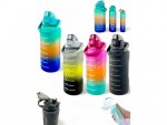 GGV Motivační lahve na vodu 3 ks, 2000 ml, 900 ml, 300 ml modrooranžovorůžová