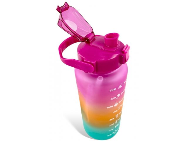 GGV Motivační lahve na vodu 3 ks, 2000 ml, 900 ml, 300 ml modrooranžovorůžová
