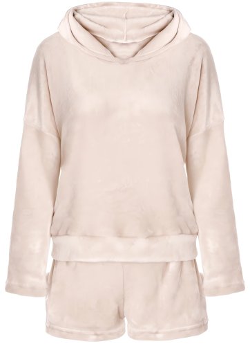 Verk 24556 Chlupaté dámské pyžamo MEOW vel. M, béžová