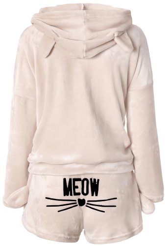 Verk 24556 Chlpaté dámske pyžamo MEOW veľ. L, béžová