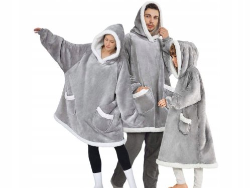 Verk 24557 Televizní mikina s kapucí dlouhá, oversize, šedá