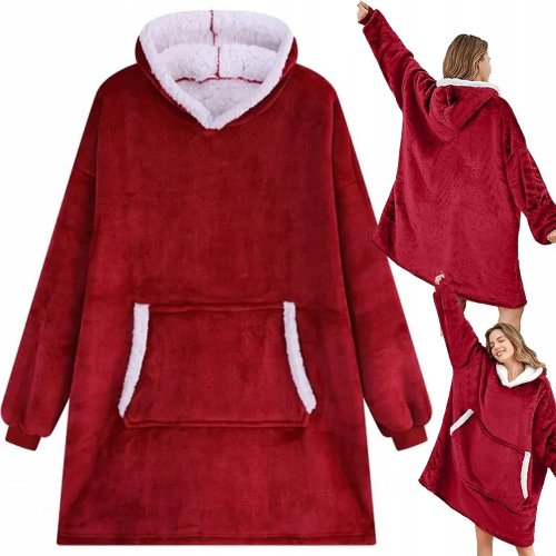 Verk 24558 Televizní mikina s kapucí, oversize, červená